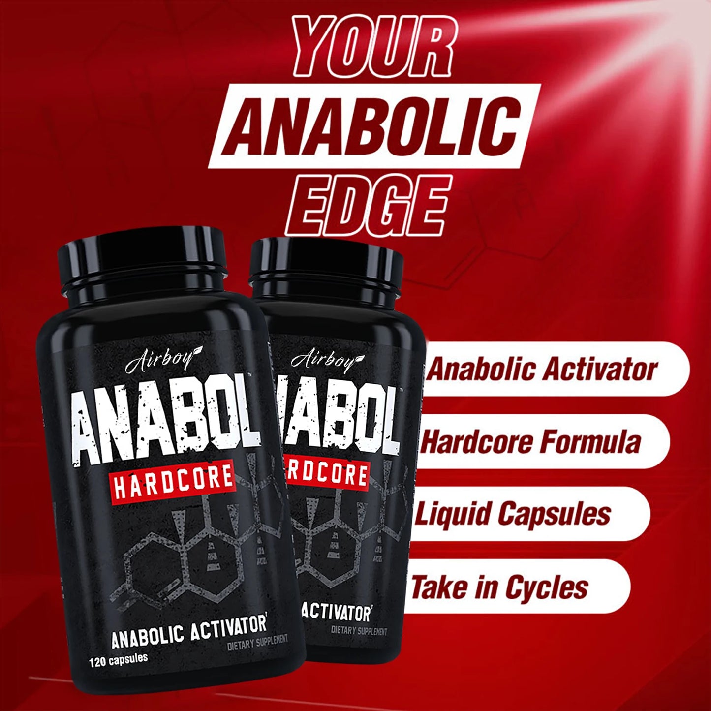 ANABOLIC - Men's Health Support Supplements - 120 Capsules