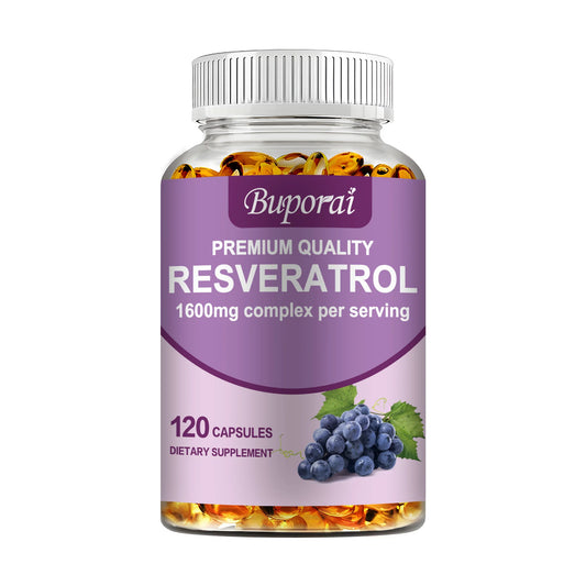 Resveratrol - Supports Skin, Cardiovascular Health, Boosts Metabolism, Antioxidant, Anti-aging - 120 Capsules