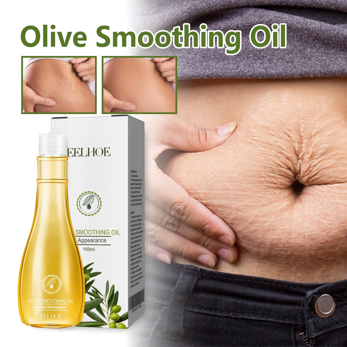 Olive Smoothing Oil Stretch Mark Pregnancy Removal Massage Anti-Wrinkle Lifting Firming Fade Scar Repair Skin Care Essential Oil