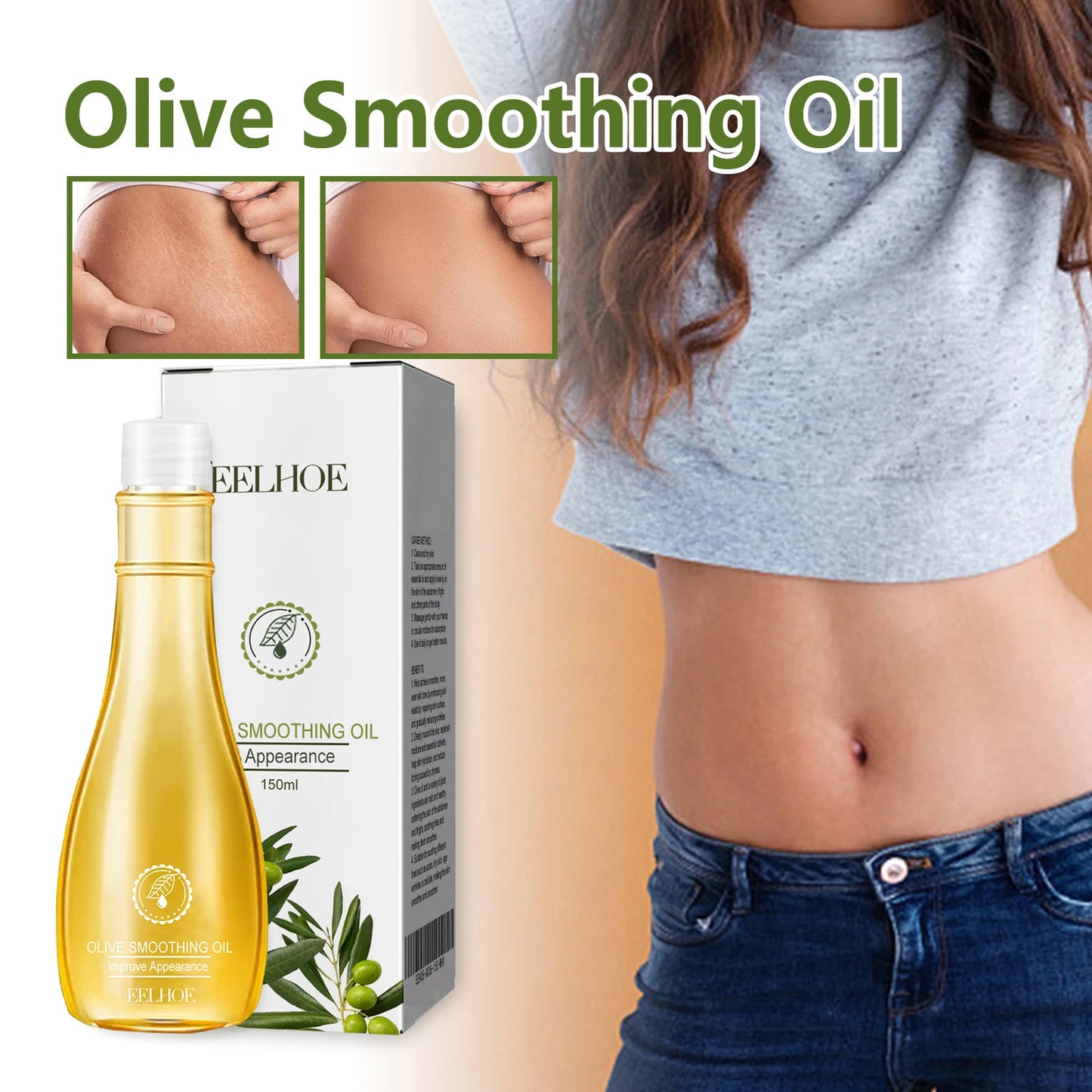 Olive Smoothing Oil Stretch Mark Pregnancy Removal Massage Anti-Wrinkle Lifting Firming Fade Scar Repair Skin Care Essential Oil