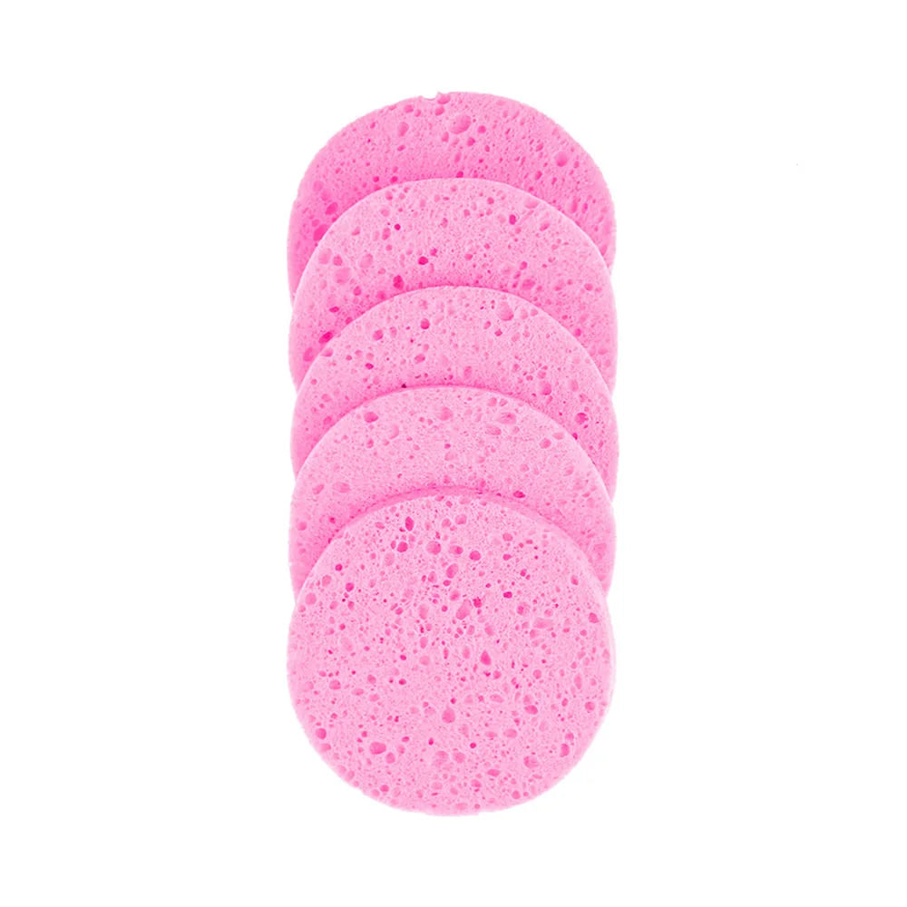 5/10pcs 6/7/8/9cm Face Round Makeup Remover Tool Natural Wood Pulp Sponge Cellulose Compress Cosmetic Puff Facial Washing Sponge