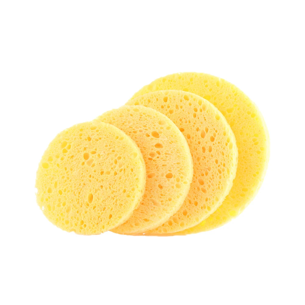 5/10pcs 6/7/8/9cm Face Round Makeup Remover Tool Natural Wood Pulp Sponge Cellulose Compress Cosmetic Puff Facial Washing Sponge