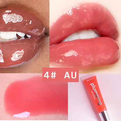 Moisturizing Gloss Plumping Lip Gloss Lip Plumper Makeup Glitter Nutritious Liquid Lipstick Cherry Mineral Oil Clear Lip Gloss