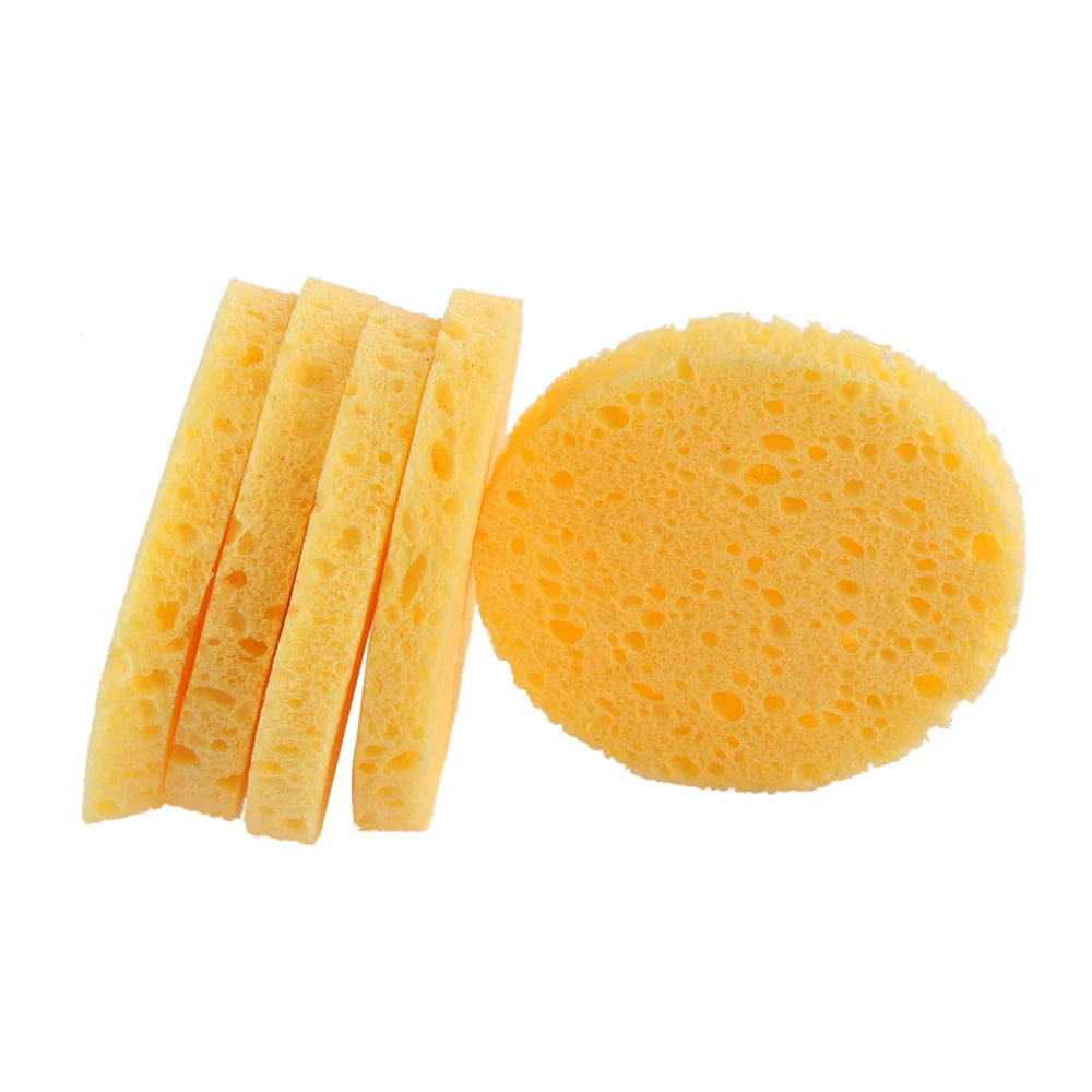 5/10pcs 6/7/8/9cm Face Round Makeup Remover Tool Natural Wood Pulp Sponge Cellulose Compress Cosmetic Puff Facial Washing Sponge