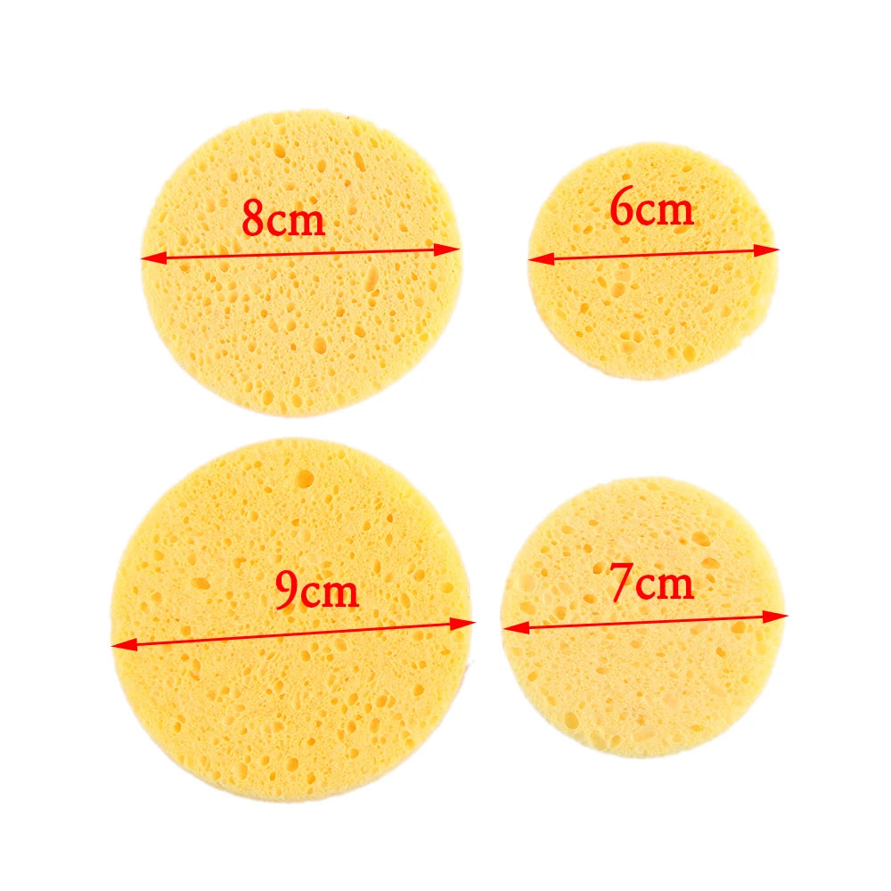 5/10pcs 6/7/8/9cm Face Round Makeup Remover Tool Natural Wood Pulp Sponge Cellulose Compress Cosmetic Puff Facial Washing Sponge