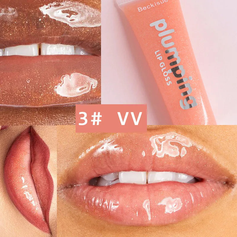 Moisturizing Gloss Plumping Lip Gloss Lip Plumper Makeup Glitter Nutritious Liquid Lipstick Cherry Mineral Oil Clear Lip Gloss