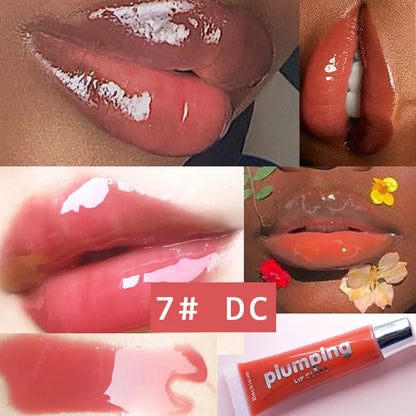 Moisturizing Gloss Plumping Lip Gloss Lip Plumper Makeup Glitter Nutritious Liquid Lipstick Cherry Mineral Oil Clear Lip Gloss