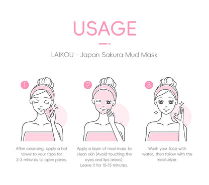 Sakura Mask For Face Cleaning Maseczka Black Head Remover Mascara Facial Skin Care Masque Oil Control Shrink Pores SkinCare Mask