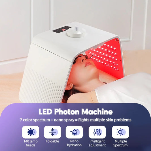 7 Colors LED Mask PDT Nano Water Sprayer Skin Rejuvenation Photon Therapy Lamp Red Blue Light Home SPA Skin Care Tools