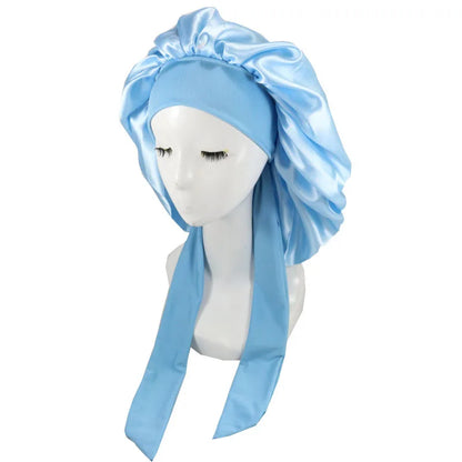 Women Satin Solid Sleeping Hat Night Sleep Cap Hair Care Bonnet Nightcap For Women Men Unisex Cap Bonnet De Nuit Shower Turban