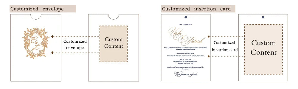 Beige Velvet Wedding Invitation Card Personalized business wedding ceremony birthday invitation card customization