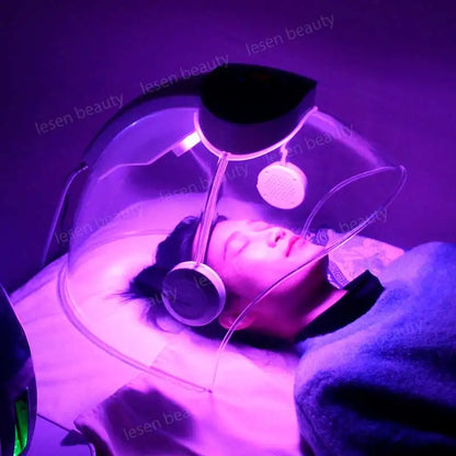 7 Color PDT LED Facial Mask Light Photodynamic Cold Nano Water Sprayer Skin Care Rejuvenation Photon Therapy Lamp Red Blue Light