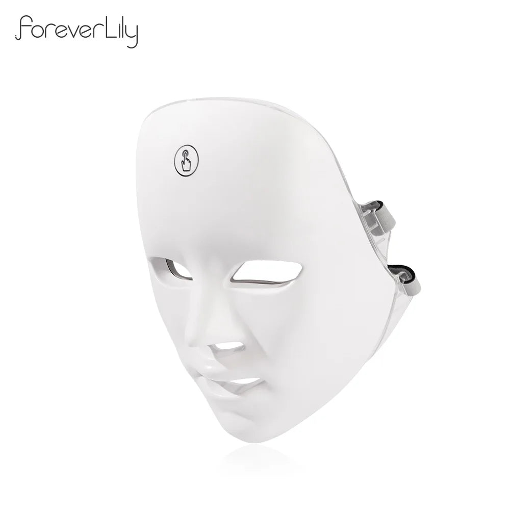 Rechargeable Facial LED Mask 7 Colors LED Photon Therapy Skin Rejuvenation Anti Acne Wrinkle Removal Beauty Mask Skin Brightenin