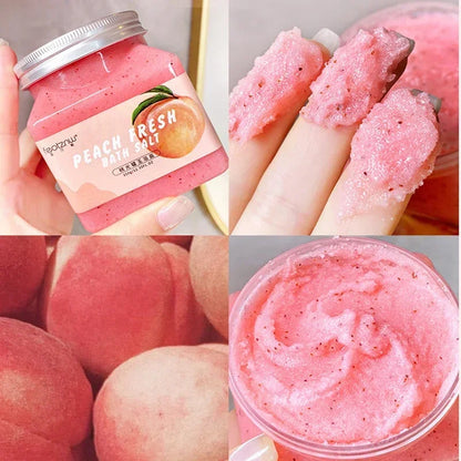 350g Big Bottle Body Skin Scrub Deep Cleansing Face Exfoliating Hydrating Scrub Fruit Scented Mud Exfoliating Gel