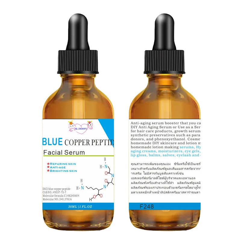 Blue Copper Peptide Stock Solution Facial Serum Lifting firming Anti-wrinkle Hydrate Sheep Placenta Caviar Face Serum Skincare