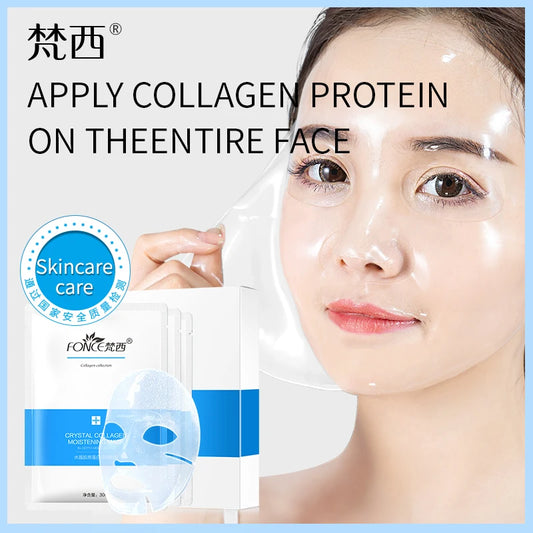 FONCE Crystal Collagen facial mask Moisturizing Hyaluronic Acid Moisturizing Cleaning Jelly Transparent 10 pieces/box