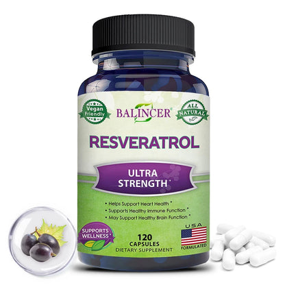 Balincer Resveratrol Capsules Support Cardiovascular Health, Antioxidants, Improve Immunity, and Promote Smooth Skin