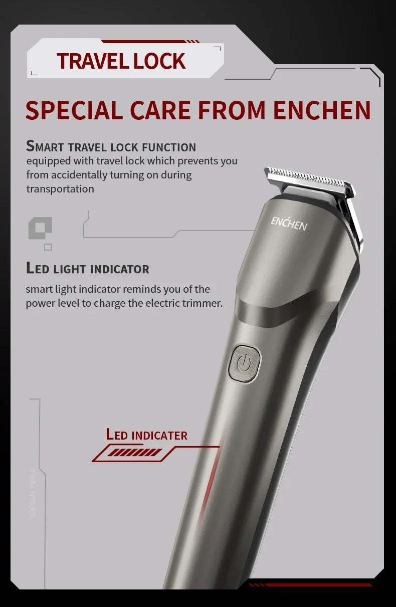 ENCHEN Hair Trimmer Professional Hair Clipper Hair Cutting Machine Multi-functional Portable Body Trimmer Shaver Men - Beardo 2