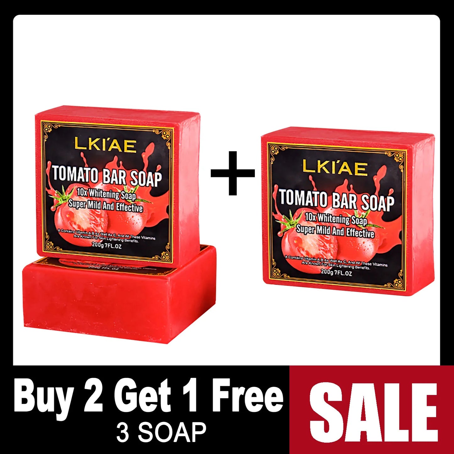 LKIAE Brand Tomato Fruit Scented Handmade Natural Bar Soap For Face And Body Whitening Oil Control Brightens Skin Shrink Pore