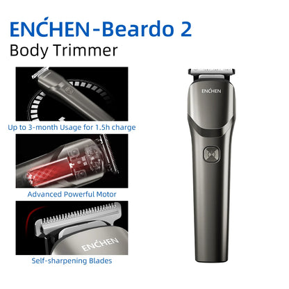 ENCHEN Hair Trimmer Professional Hair Clipper Hair Cutting Machine Multi-functional Portable Body Trimmer Shaver Men - Beardo 2