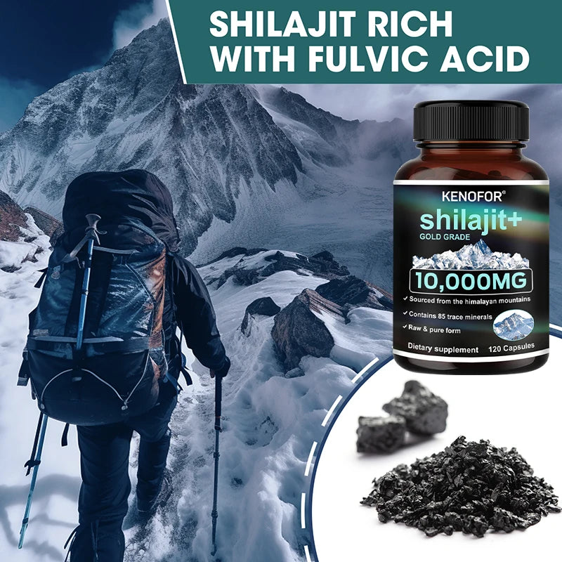 Himalaya Original Pure Shilajit Capsules, Naturally Enriched with Fulvic Acid and Over 85 Trace Minerals, Gluten Free Supplement