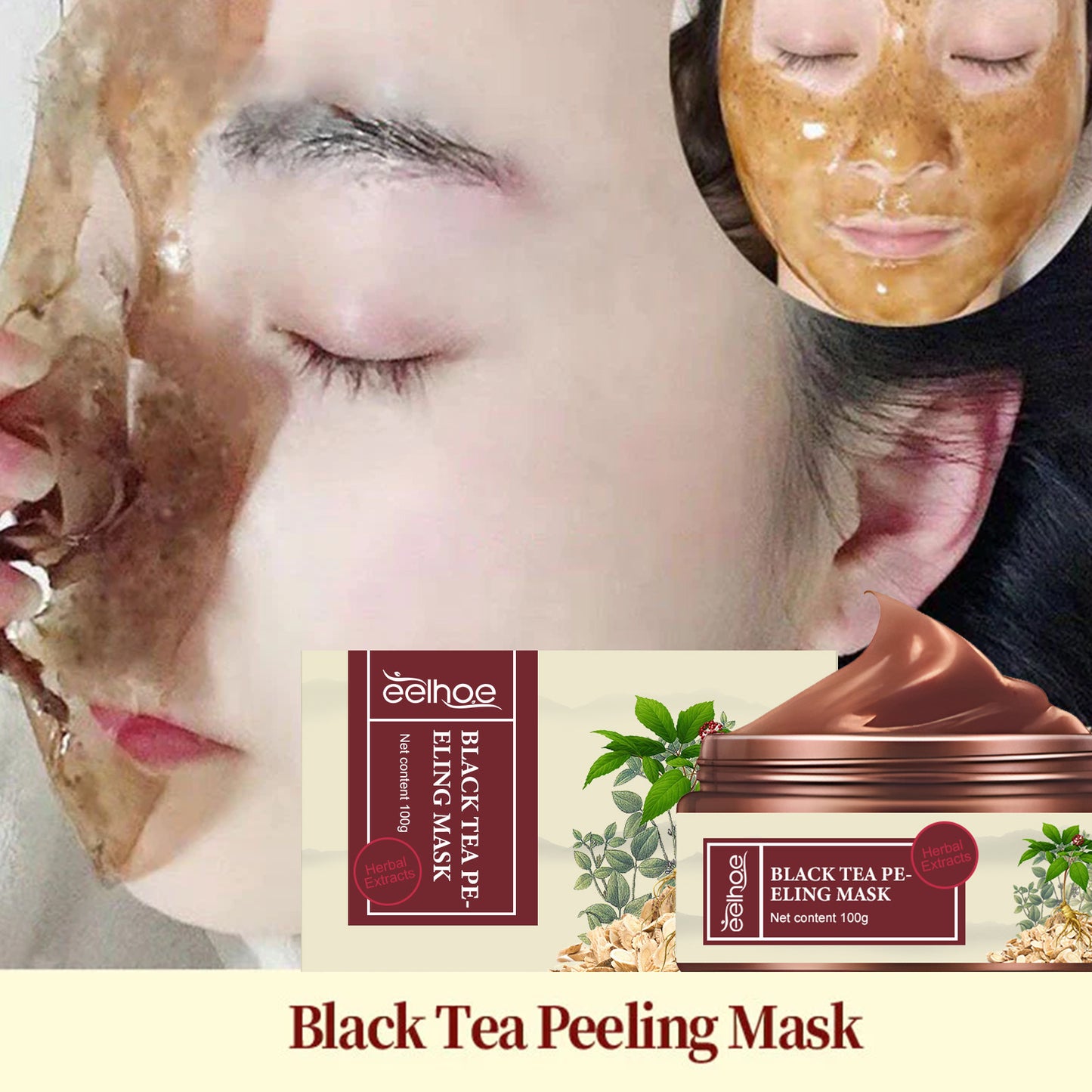 Blackhead Remover Facial Mask Ginseng Peeling Mask Deep Cleansing Shrink Pores Moisturizing Beauty Health Skin Care Product 100g