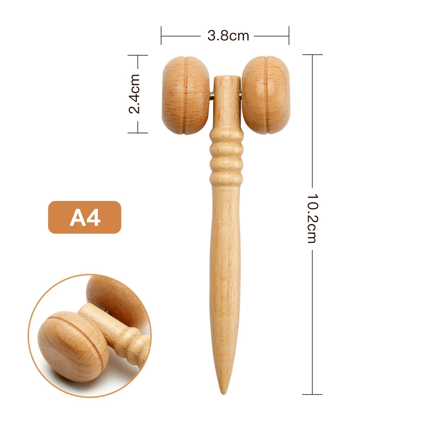 Roller Massager Wooden Therapy Body Massage Tool Foot Face Shoulder Neck Hand Push Roller Massager Body Soothing Massage Tool