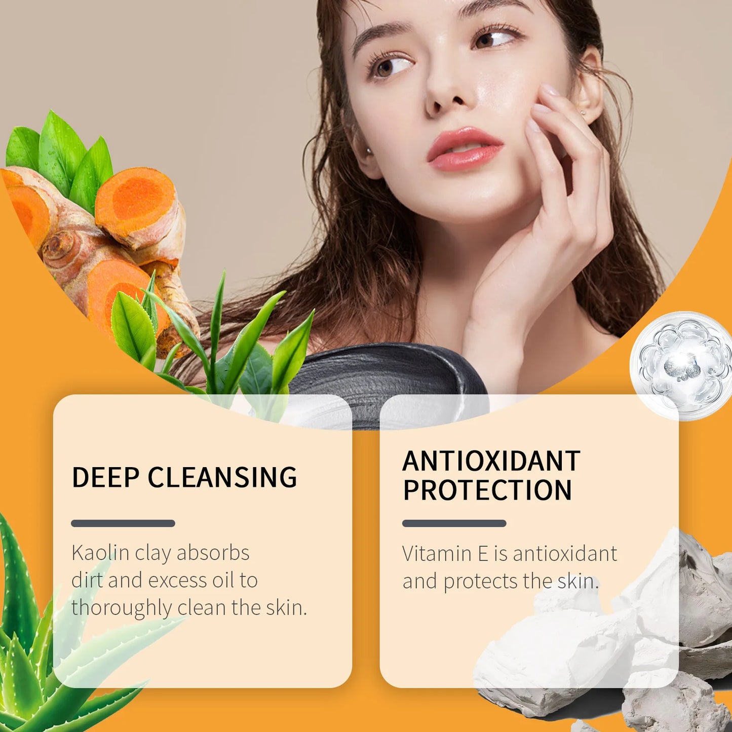 Deep Cleansing Face Mask Mud Moisturize Balance Oil Control Brighten Soothe Skin Dirt Blackheads Remover Exfoliating Facial Mask