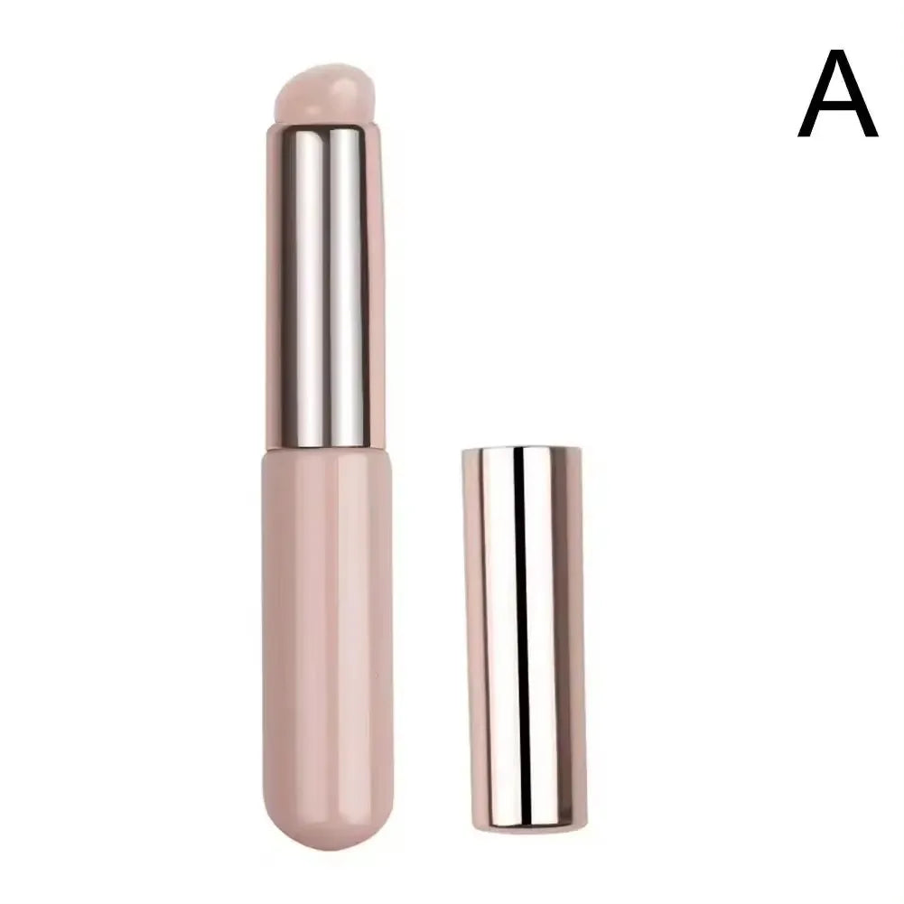 Upgrade Silicone Lip Brush With Cover 3pcs Angled Concealer Brushes Lip Balm Lip Gloss Round Head Lipstick Brush Make Up Brushes