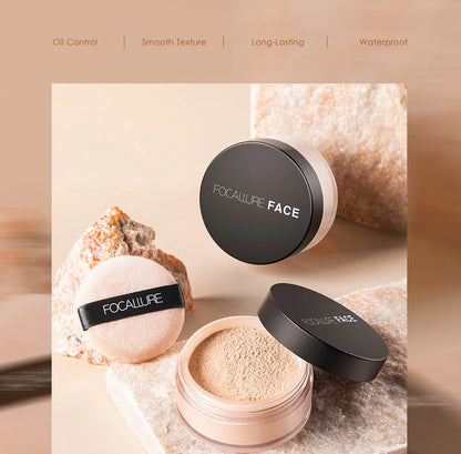 Focallure Invisible Finish Loose Setting Powder Translucent Natural Soft Face Makeup Powder Oil Control Face Loose Powder