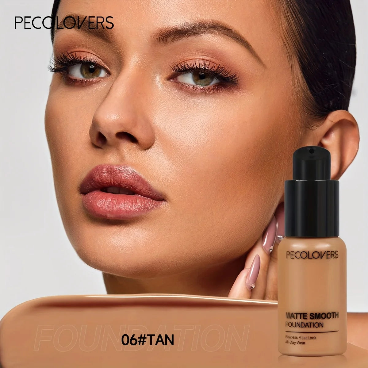 PECOLOVERS Matte Finish Liquid Foundation - Oil-Control, Waterproof, Full Coverage Concealer for All Skin Tones