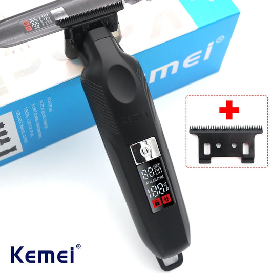 Kemei 2284 Zero Gapped Cordless Hair Trimmer Barber Professional Mens Hair Clippers Finish Haircut Machine Rechargeable Grooming