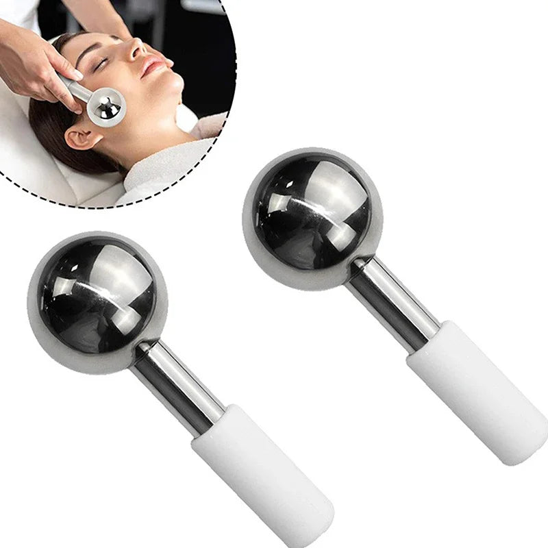 1pc Facial Ice Globes Beauty Energy Crystal Ball Stainless Steel Facial Roller Skin Care Beauty Spa Cooling Globe Massage Balls