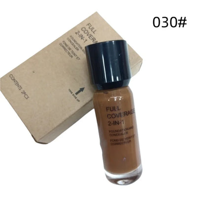 2-in-1 Foundation and Concealer Deep Flesh Color Liquid Foundation Glass Moisturizing and Nourishing Face Primer Base Makeup