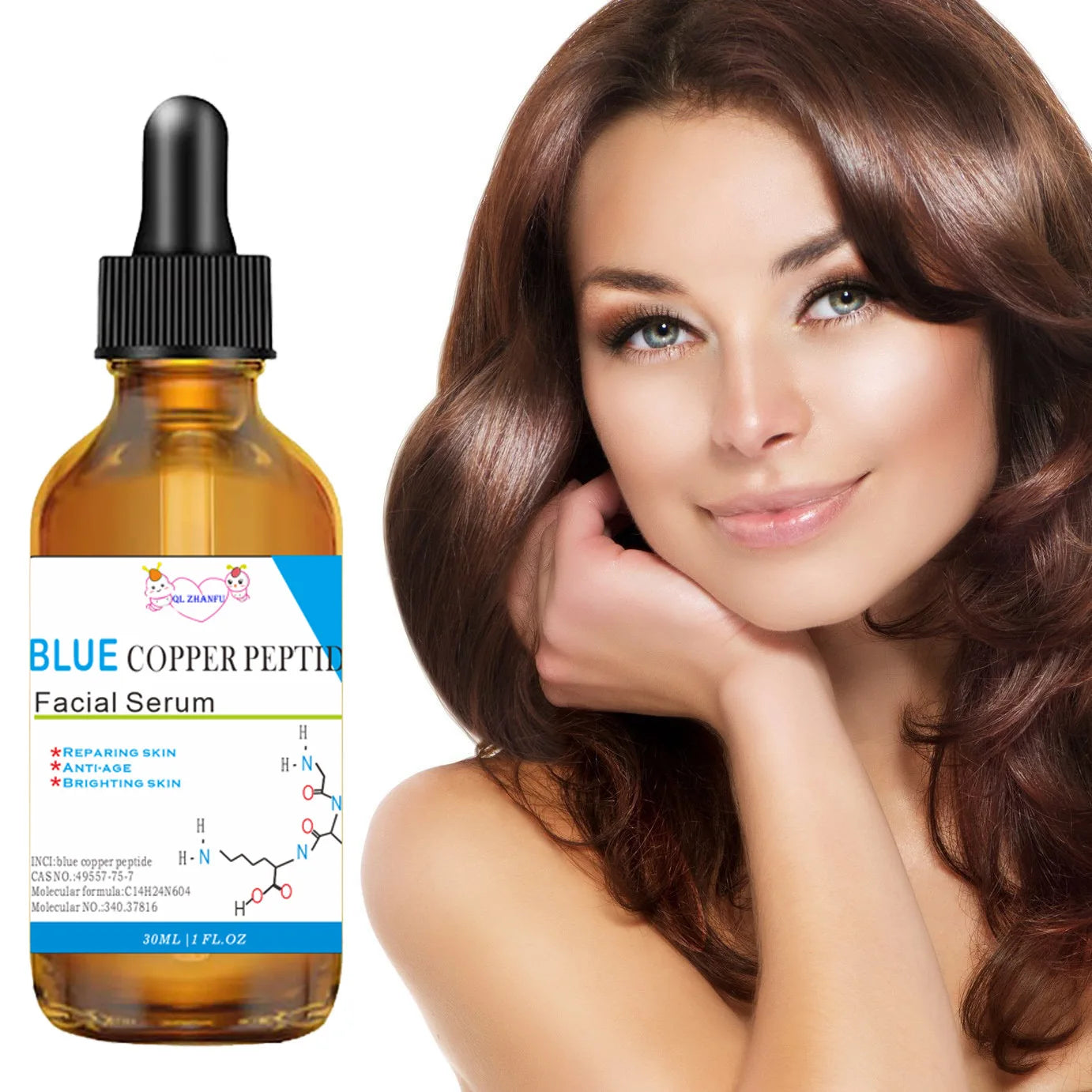 Blue Copper Peptide Stock Solution Facial Serum Lifting firming Anti-wrinkle Hydrate Sheep Placenta Caviar Face Serum Skincare