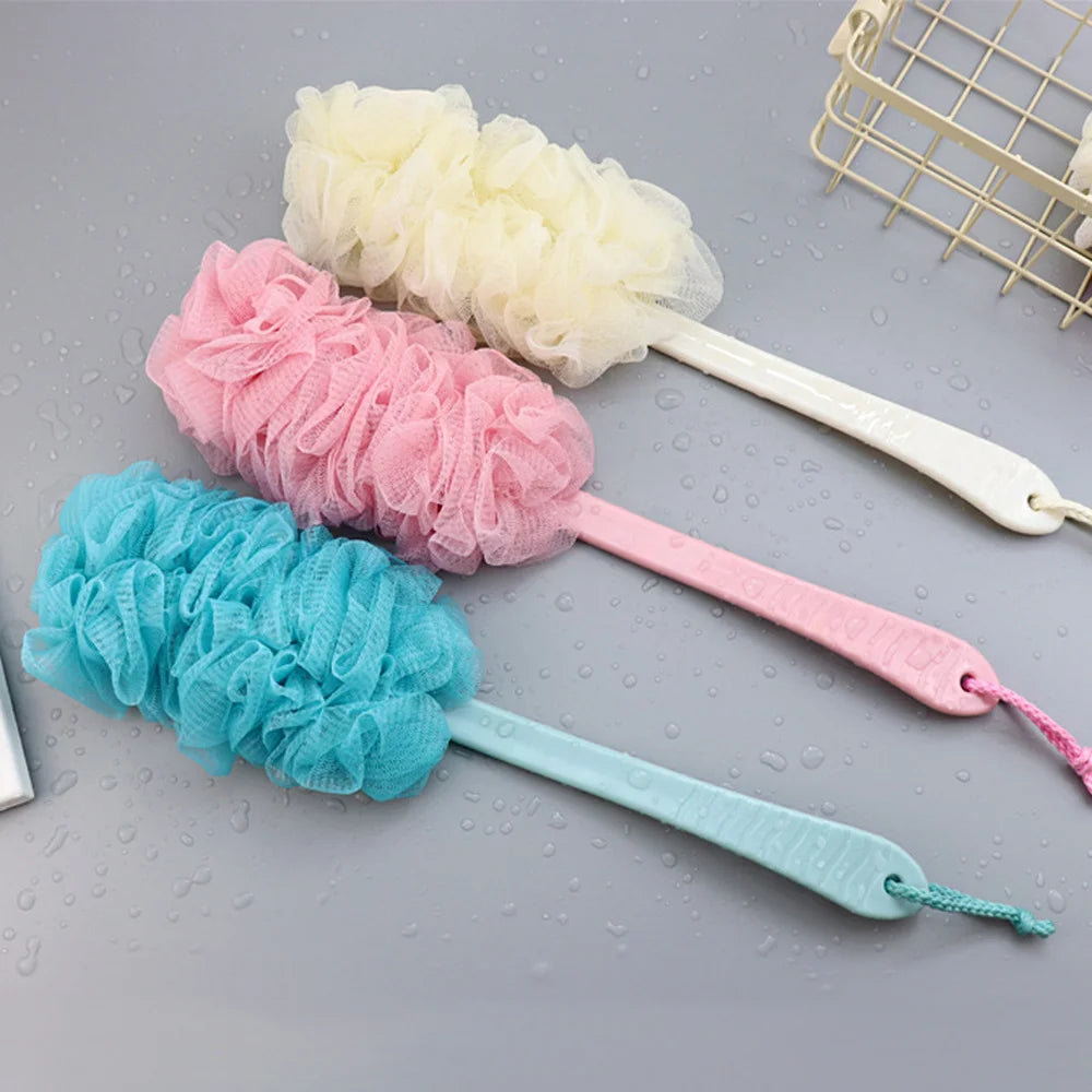 Long Handle Back Brush Body Scrubbers Shower Hanging Body Brush Sponges Soft Mesh Bath Shower Brushes Bath Accessories for Adult