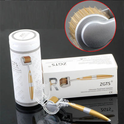 Gold Roller Facial Massager 192 Titanium Micro Needle Skin Exfoliator Beauty Acupuncture Instrument Professional Beauty Care