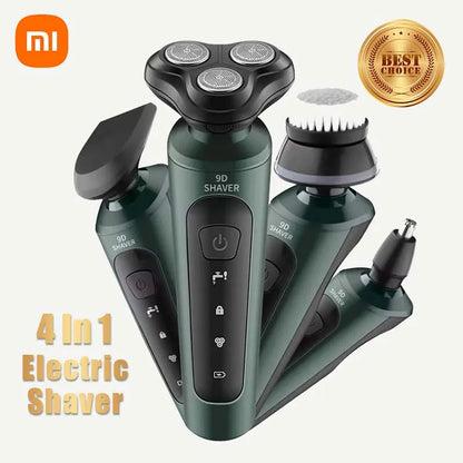 Xiaomi 4in1 Men Electric Shavers Rechargeable Battery Rotary Shavers Shaving Waterproof Wet Dry Use Electric Trimmer Razor