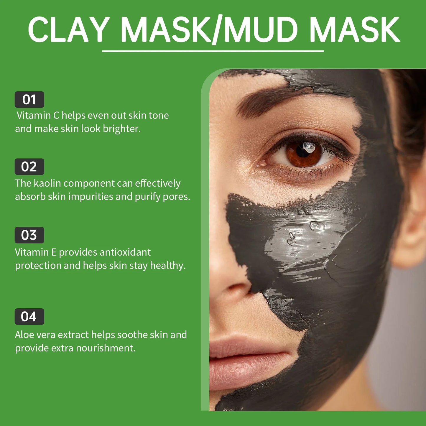 Deep Cleansing Face Mask Mud Moisturize Balance Oil Control Brighten Soothe Skin Dirt Blackheads Remover Exfoliating Facial Mask