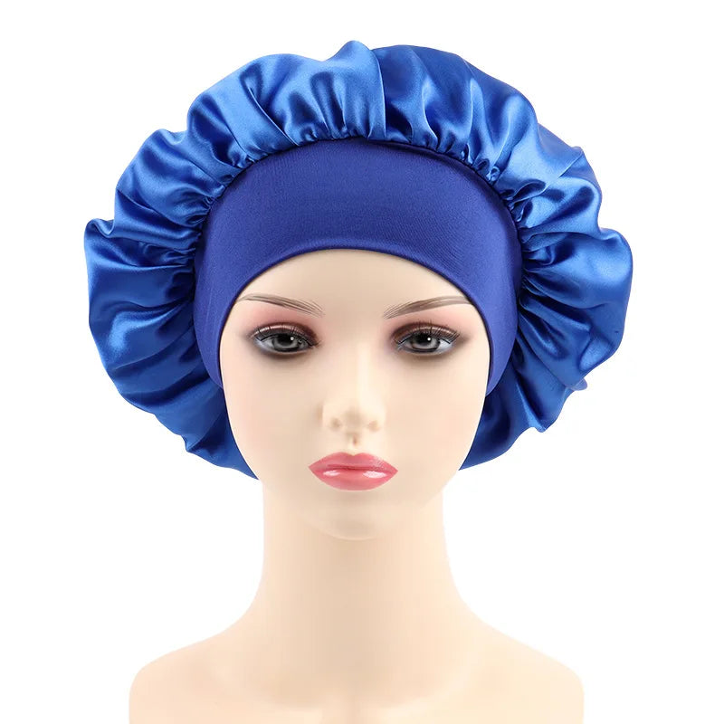 Women Bonnet Satin Sleeping Hat Hair Night Sleep Cap Head Cover Bonnets Shower Caps For Bath And Sauna Bathing Bonnet De Nuit