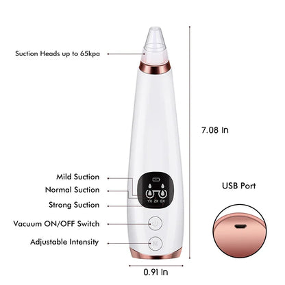 Electric Blackhead Remover Vacuum Acne Cleaner Black Spots Removal Facial Deep Cleansing Pore Cleaner Machine Skin Care Tools