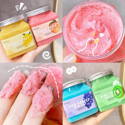 350g Big Bottle Body Skin Scrub Deep Cleansing Face Exfoliating Hydrating Scrub Fruit Scented Mud Exfoliating Gel