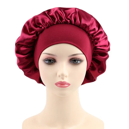 Women Bonnet Satin Sleeping Hat Hair Night Sleep Cap Head Cover Bonnets Shower Caps For Bath And Sauna Bathing Bonnet De Nuit