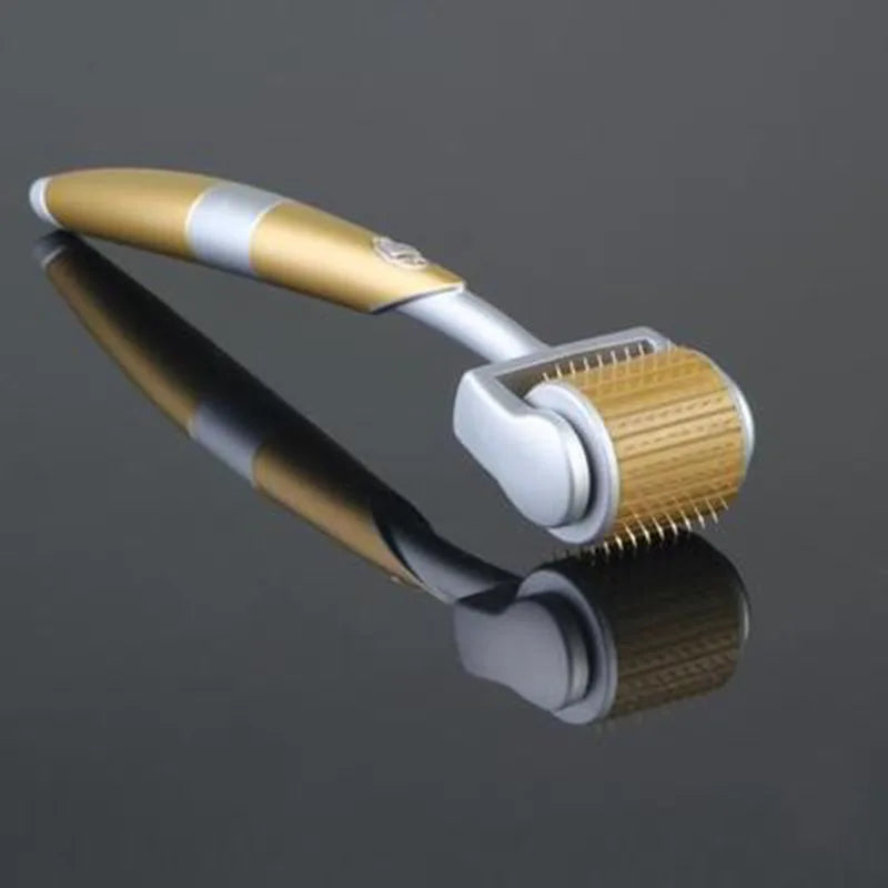 Gold Roller Facial Massager 192 Titanium Micro Needle Skin Exfoliator Beauty Acupuncture Instrument Professional Beauty Care