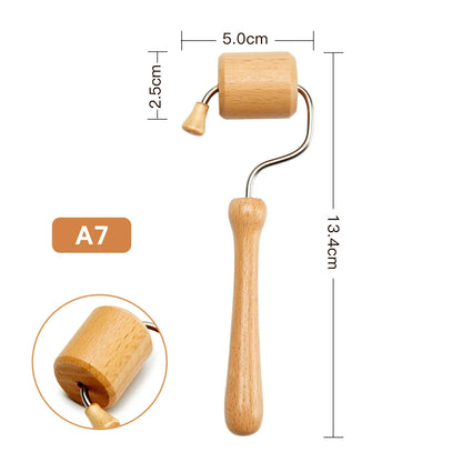 Roller Massager Wooden Therapy Body Massage Tool Foot Face Shoulder Neck Hand Push Roller Massager Body Soothing Massage Tool