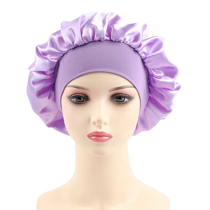 Women Bonnet Satin Sleeping Hat Hair Night Sleep Cap Head Cover Bonnets Shower Caps For Bath And Sauna Bathing Bonnet De Nuit