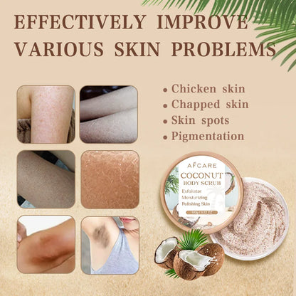 Coconut Scrub Exfoliating Collagen Body Scrub Polishing Body Foot Skin Whitening Exfoliate Skin Clean Pores Remove Dead Skin