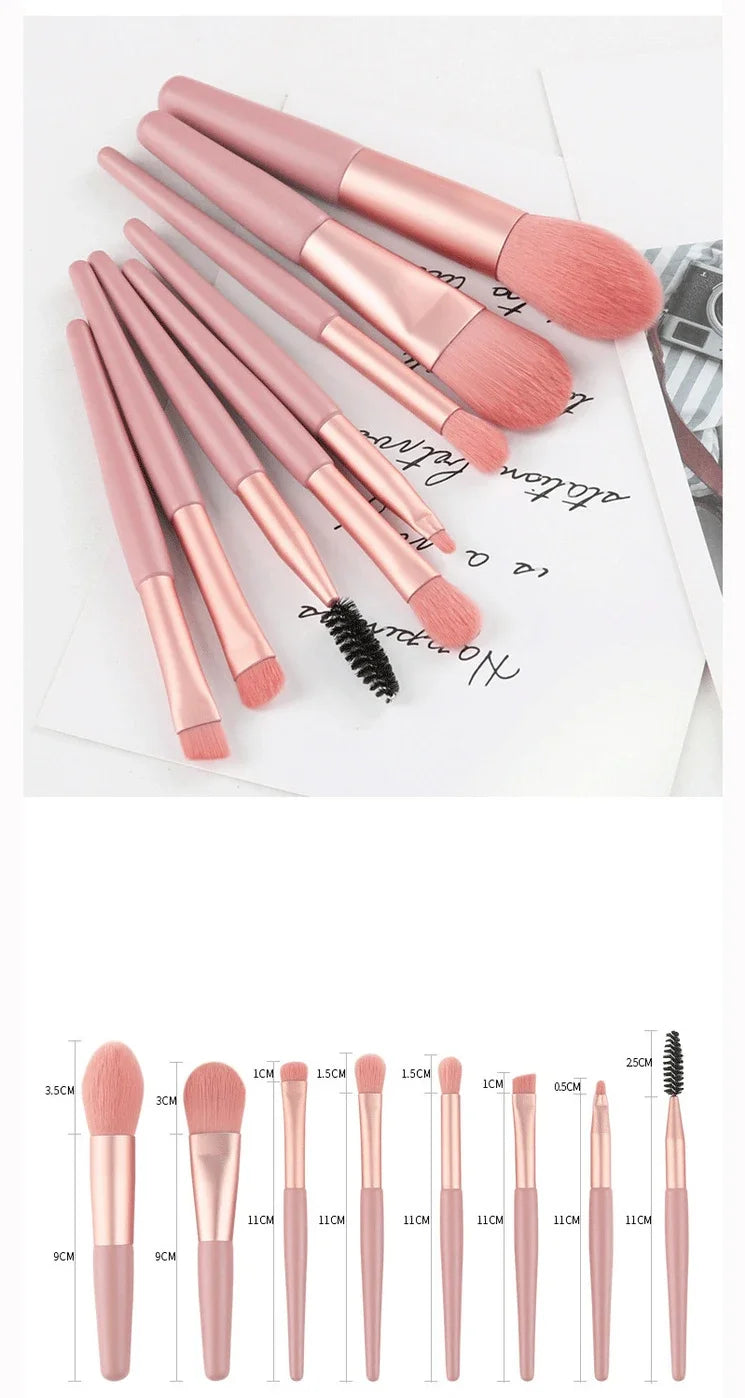 8pcs Make Up Brushes Set  Cosmetic Powder Eye Shadow Brush Foundation Blush Blending Concealer Brush Professional Beauty Tool