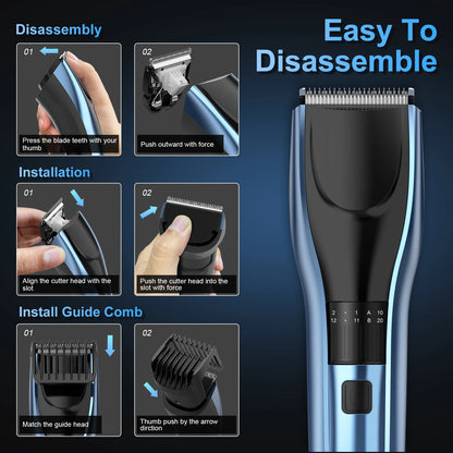 Sejoy Hair Trimmer Electric for Men Women rechargeable LED Display Hair Clipper  Beard Shaving Body Trimmer Professional Barber