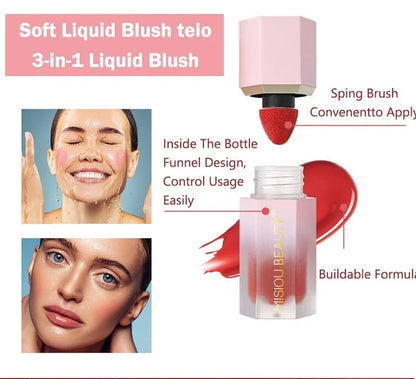 Matte Liquid Blush Stick Lasting Easy Color Blush Cream for Lips and Cheeks Concealer Waterproof Lip Gloss Makeup.